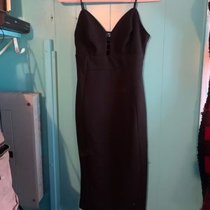 Black fitted spaghetti strap dress